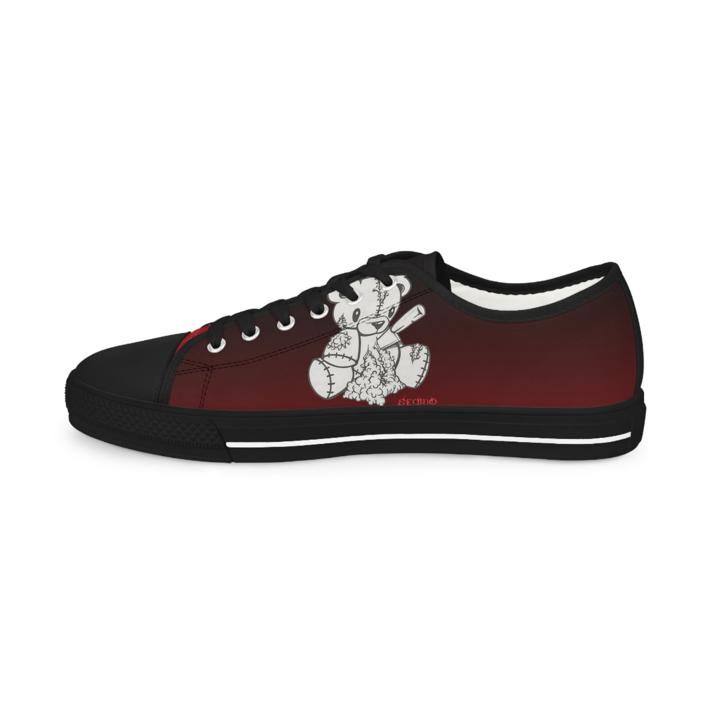Skull & Roses Low Top Sneakers — Men's Gothic Streetwear