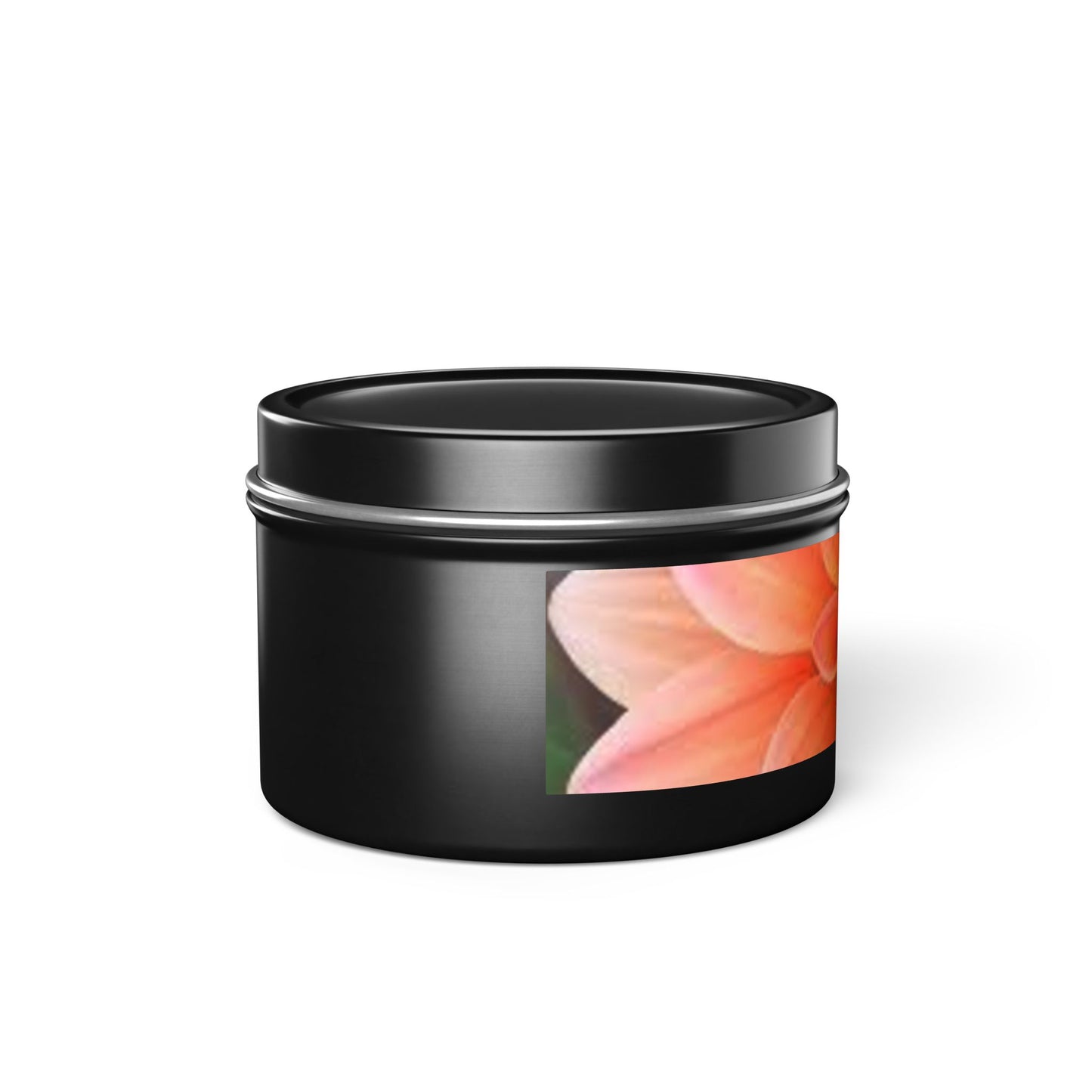 Floral Citrus Bloom Tin Candle — Peach Dahlia Scented Candle Tin