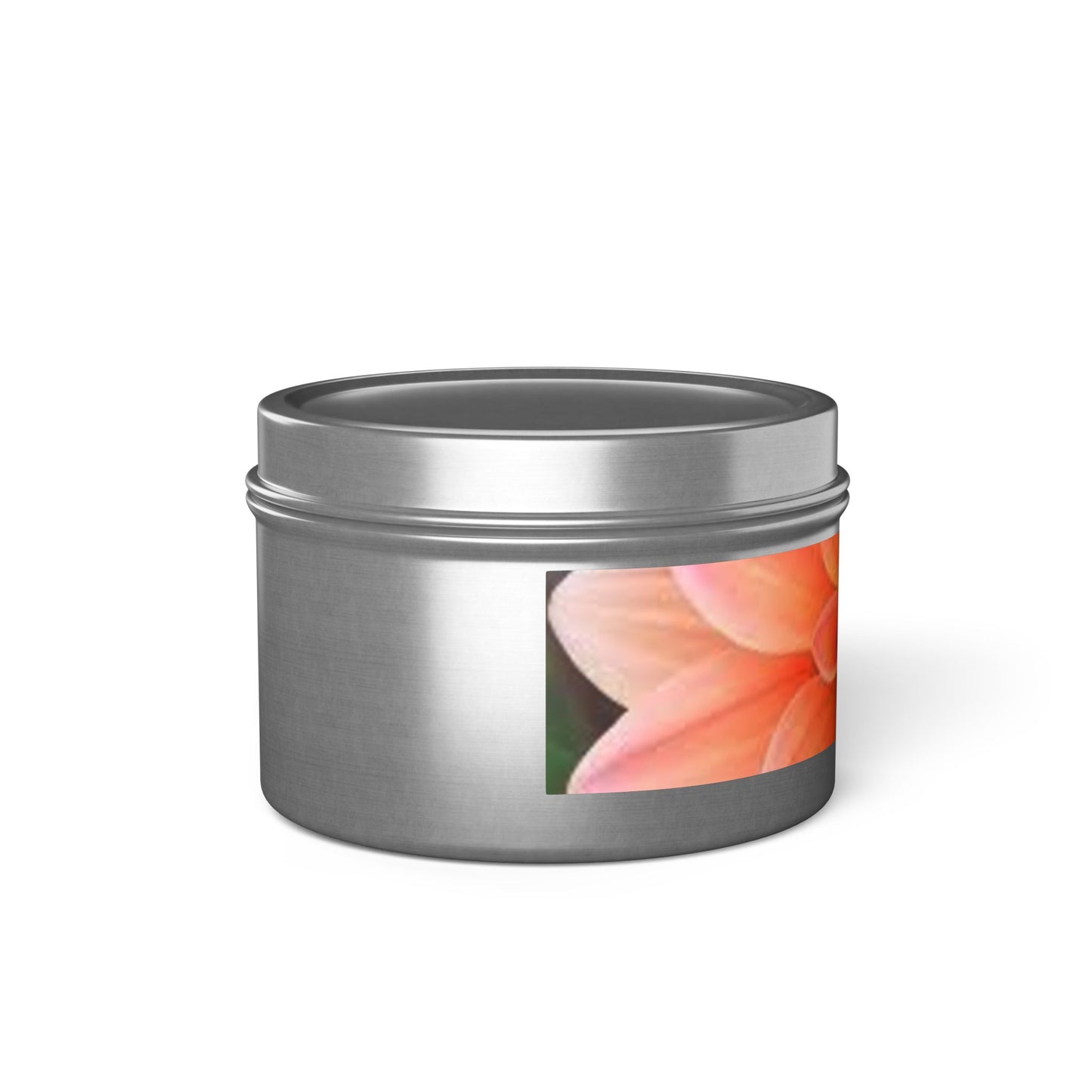 Floral Citrus Bloom Tin Candle — Peach Dahlia Scented Candle Tin