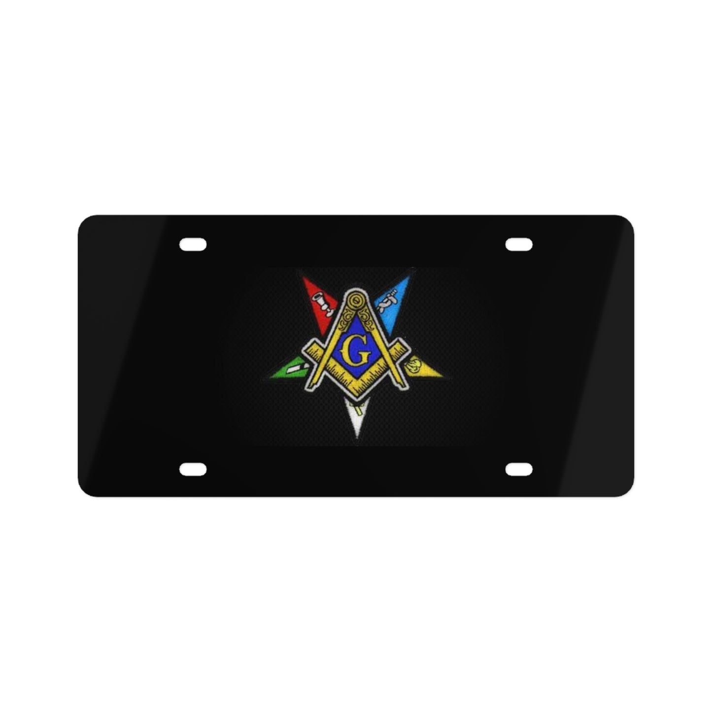 Masonic Emblem License Plate — Colorful Freemason Square & Compass Car Plate