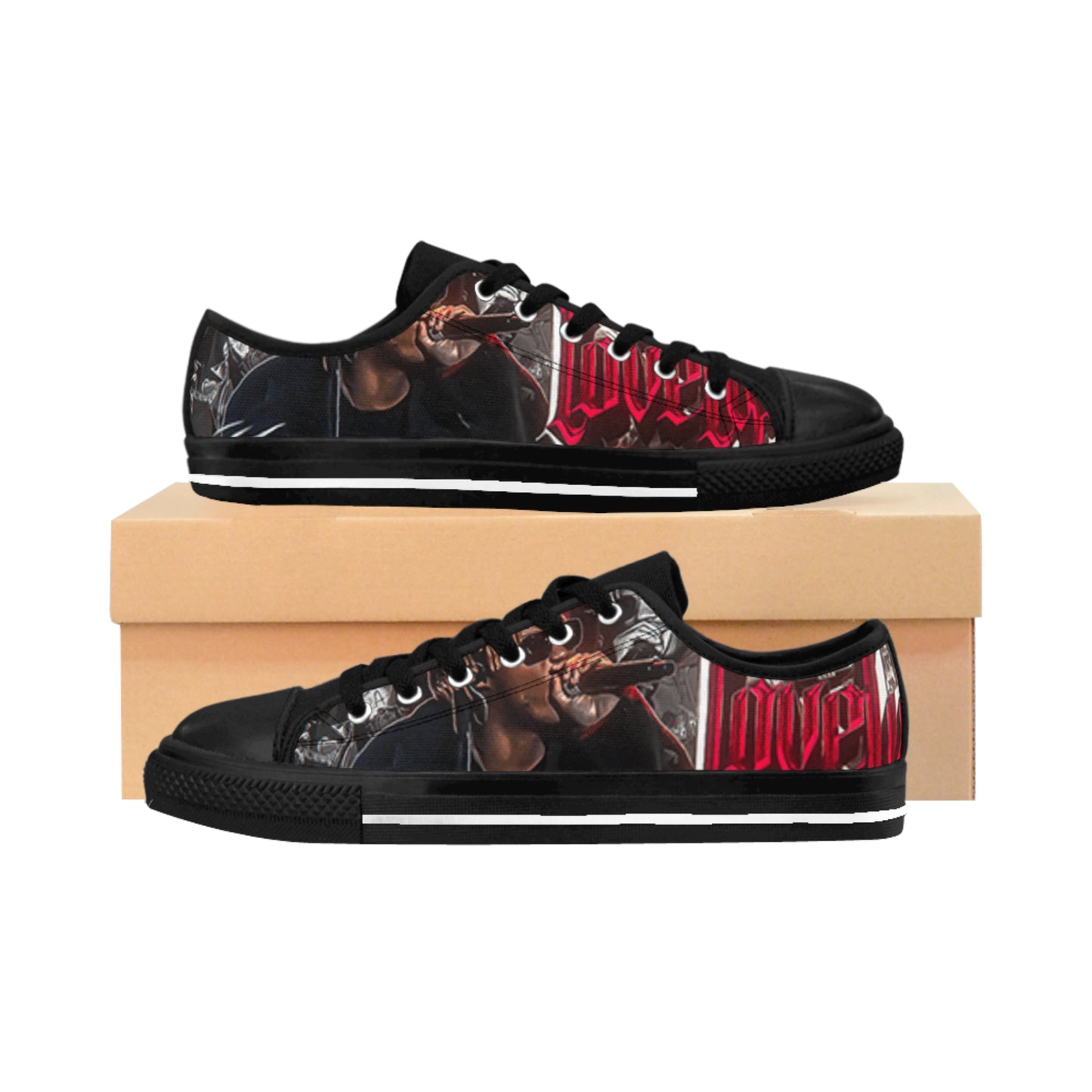 Men's Graphic Sneakers — Dark Rock Vocalist Design
