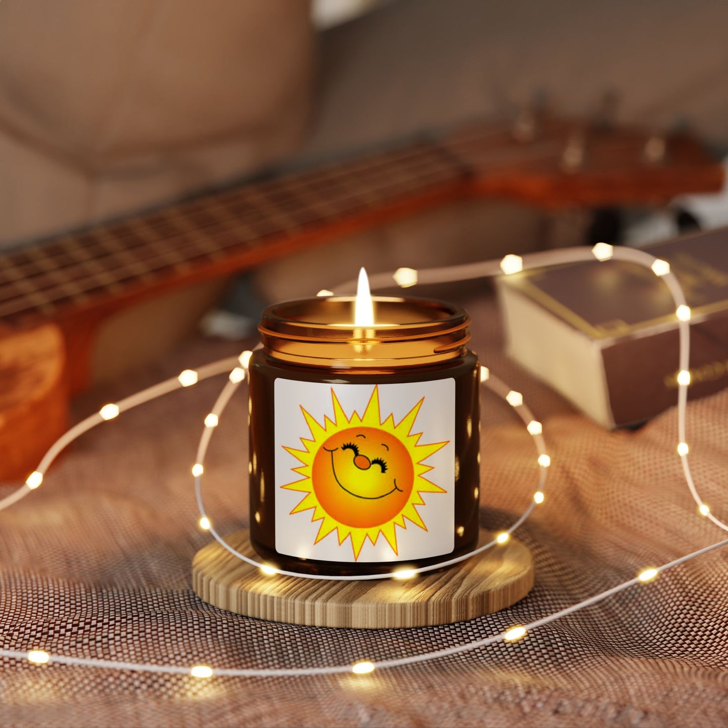 Sunny Smile Soy Candle — Scented Amber Jar