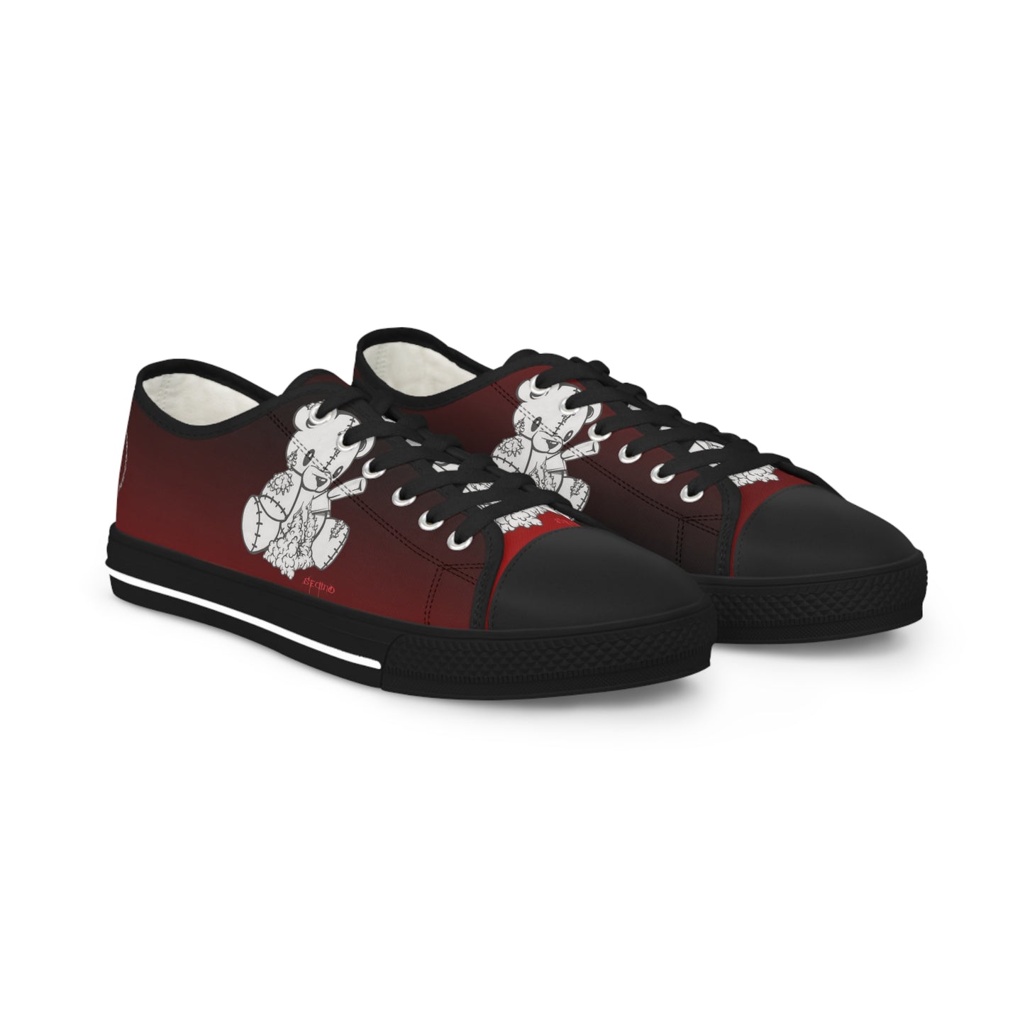Skull & Roses Low Top Sneakers — Men's Gothic Streetwear