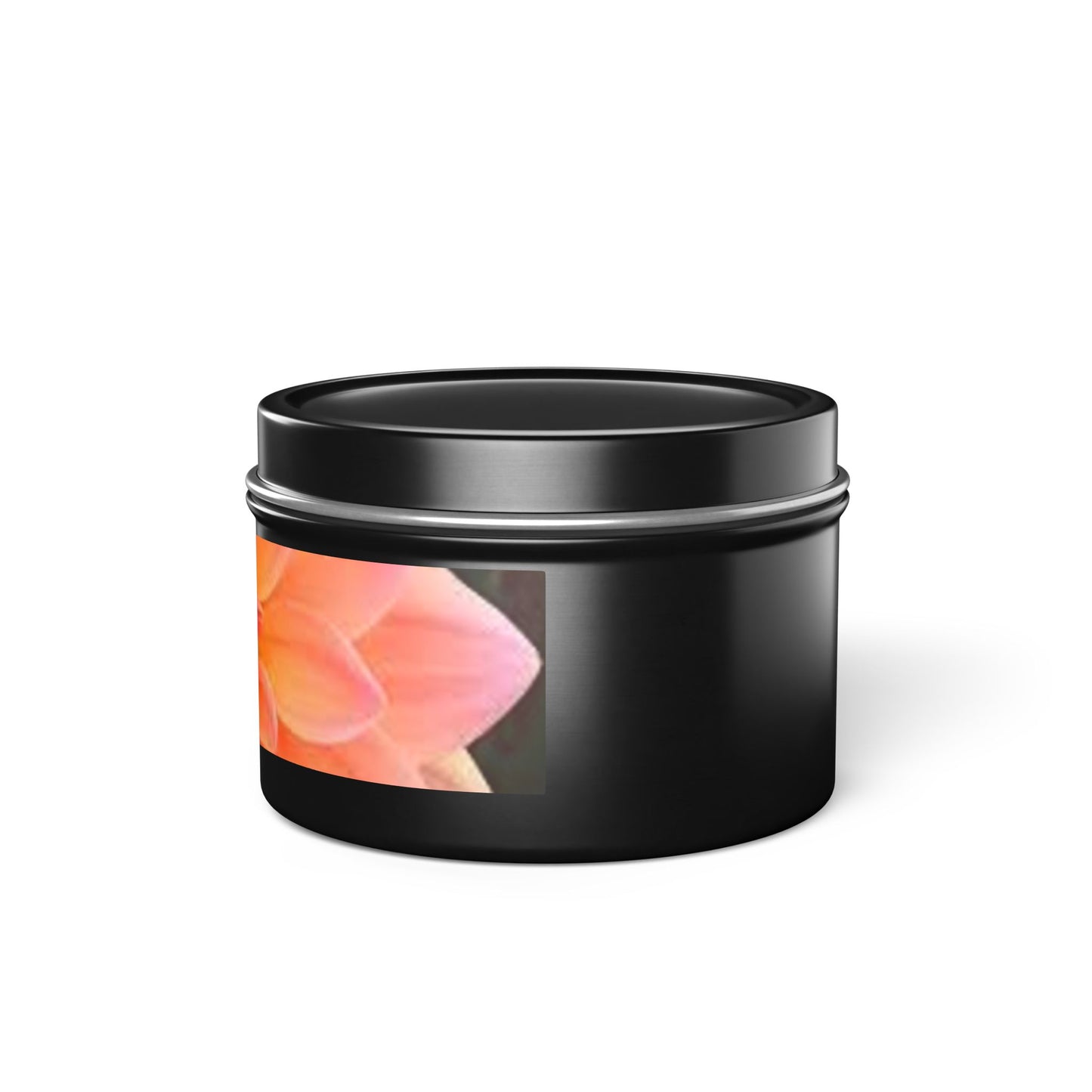 Floral Citrus Bloom Tin Candle — Peach Dahlia Scented Candle Tin