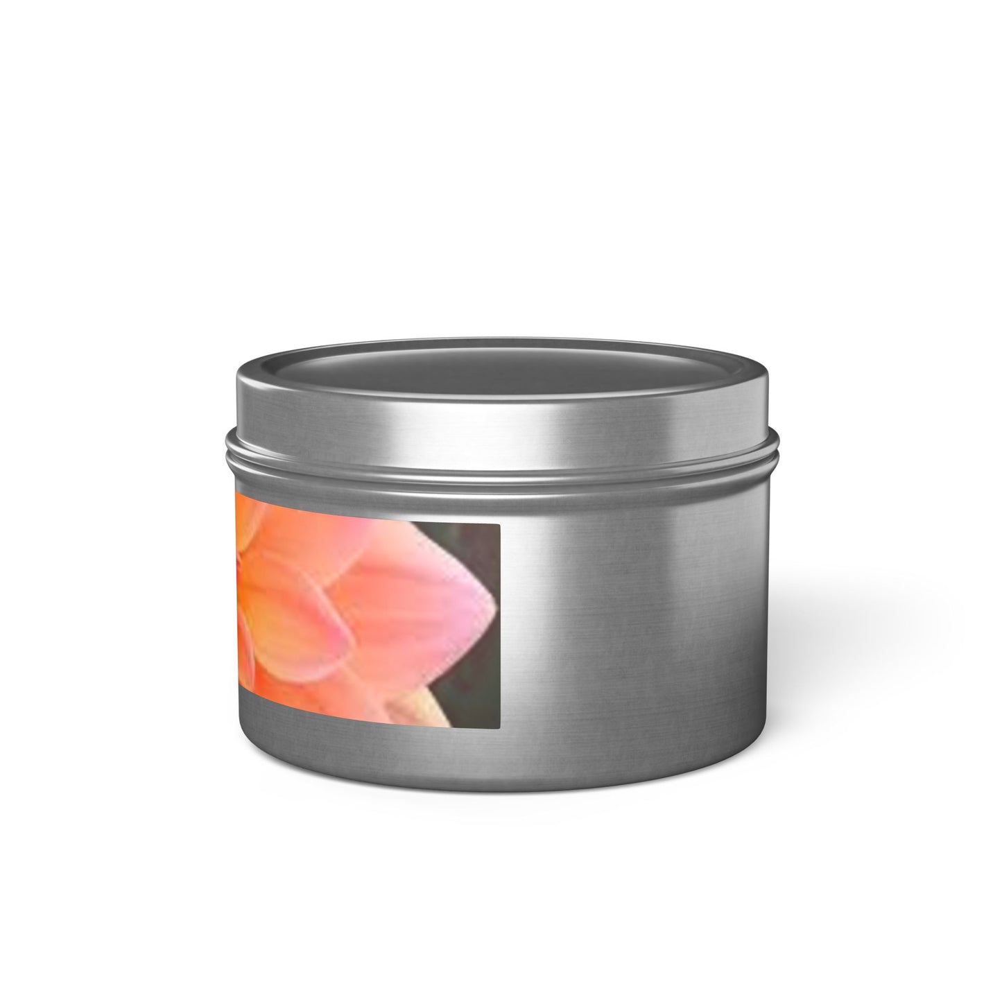 Floral Citrus Bloom Tin Candle — Peach Dahlia Scented Candle Tin