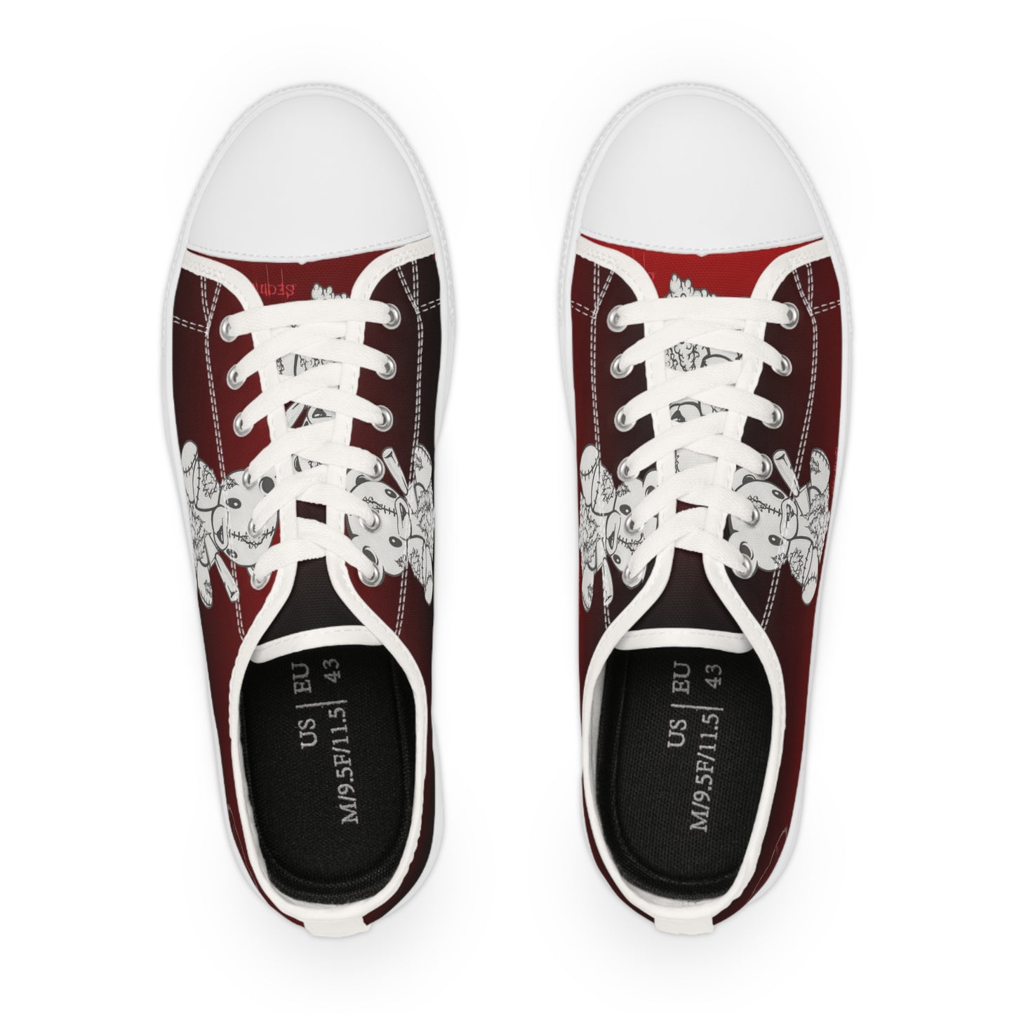 Skull & Roses Low Top Sneakers — Men's Gothic Streetwear