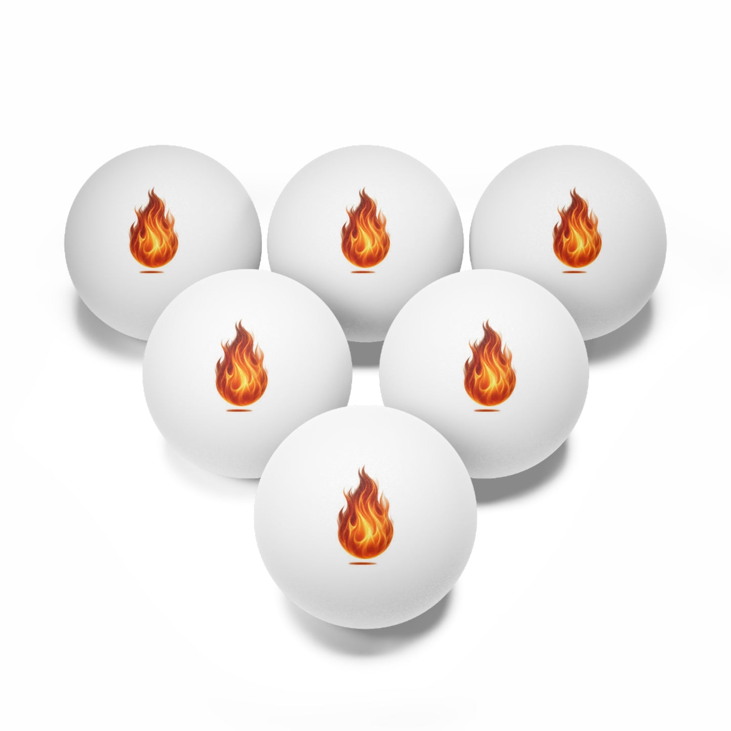 Flame Ping Pong Balls — 6-Pack Fireball Table Tennis Balls
