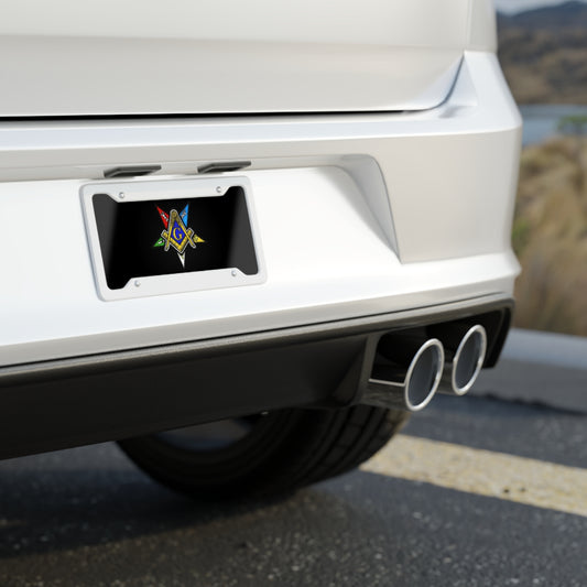 Masonic Emblem License Plate — Colorful Freemason Square & Compass Car Plate