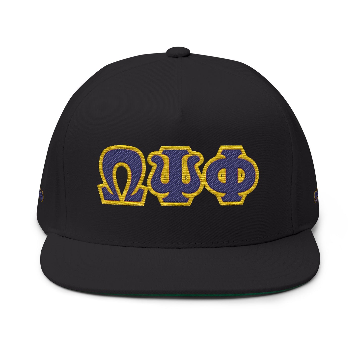 Embroidered Lion Crest Flat Bill Cap — Classic Snapback Hat