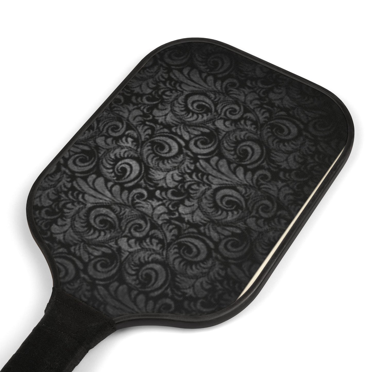 Pickleball Paddle Set — Elegant Black Damask Design with 2 Balls