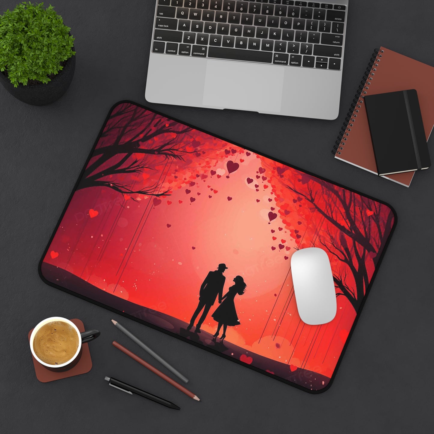 Cracked Asphalt Breakthrough Desk Mat — Black Gamer/Office Mouse Pad
