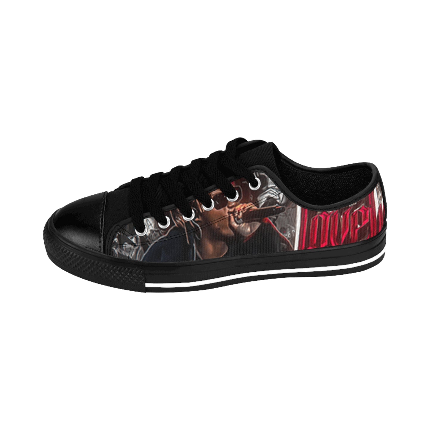 Men's Graphic Sneakers — Dark Rock Vocalist Design
