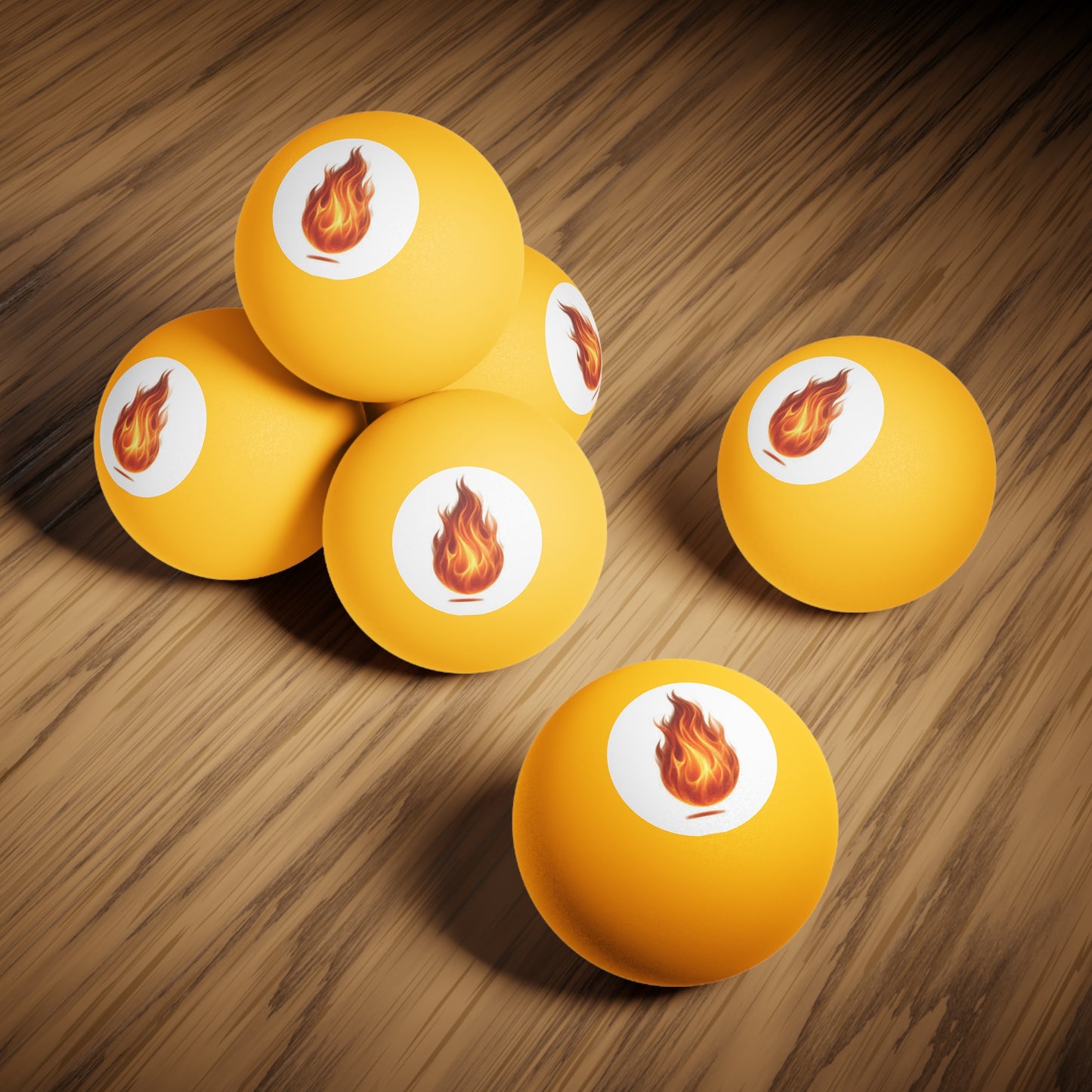 Flame Ping Pong Balls — 6-Pack Fireball Table Tennis Balls