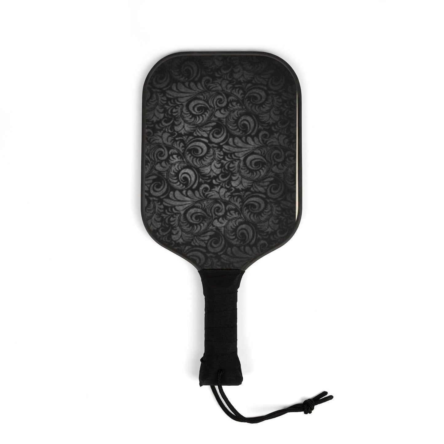 Pickleball Paddle Set — Elegant Black Damask Design with 2 Balls