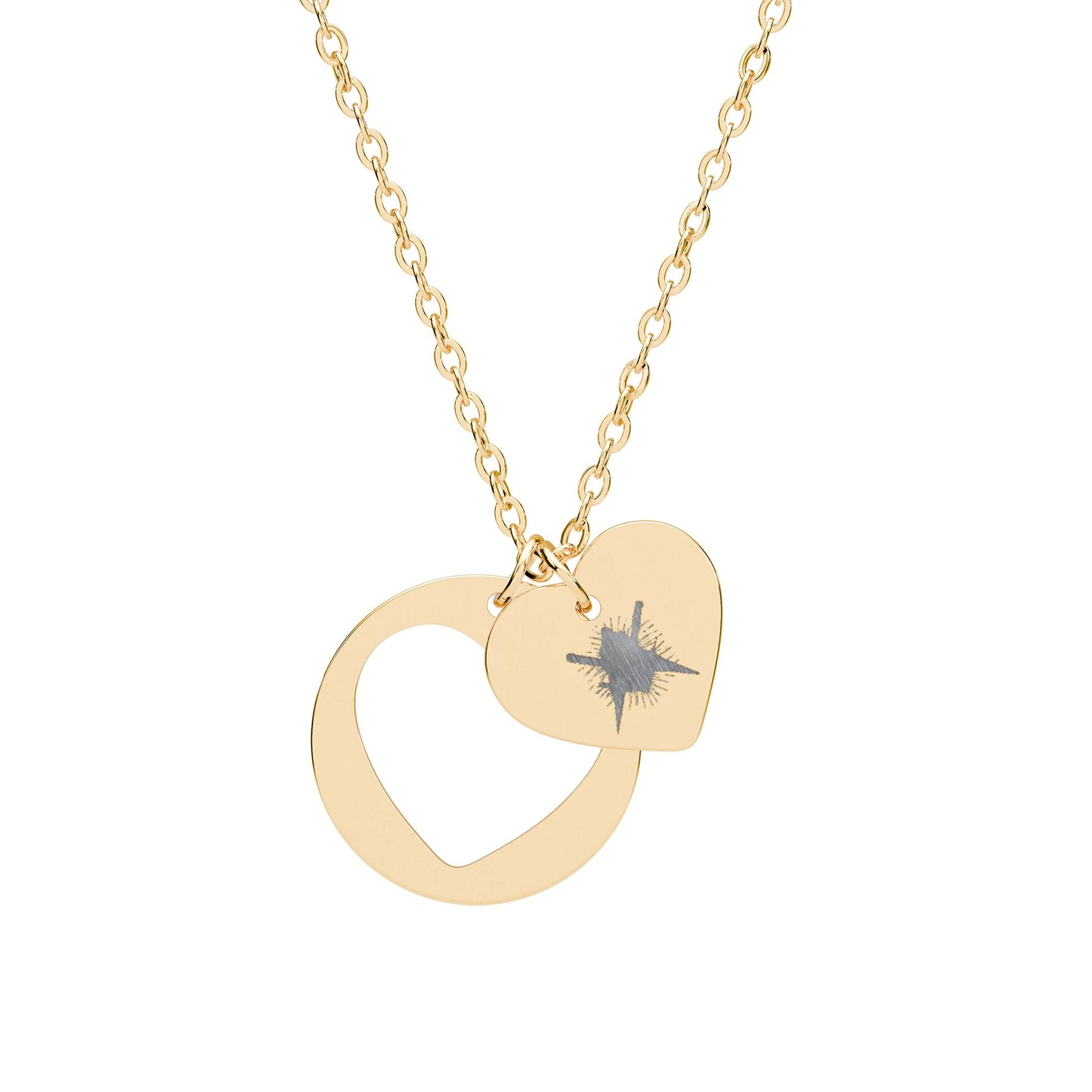Heart Cutout Necklace — Personalized Engraved Heart Pendant