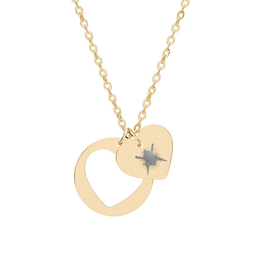 Heart Cutout Necklace — Personalized Engraved Heart Pendant