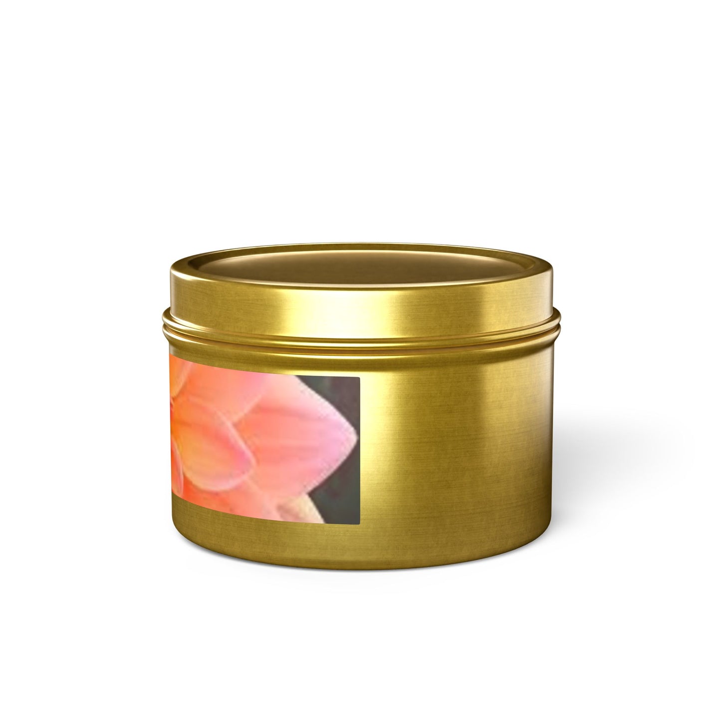 Floral Citrus Bloom Tin Candle — Peach Dahlia Scented Candle Tin