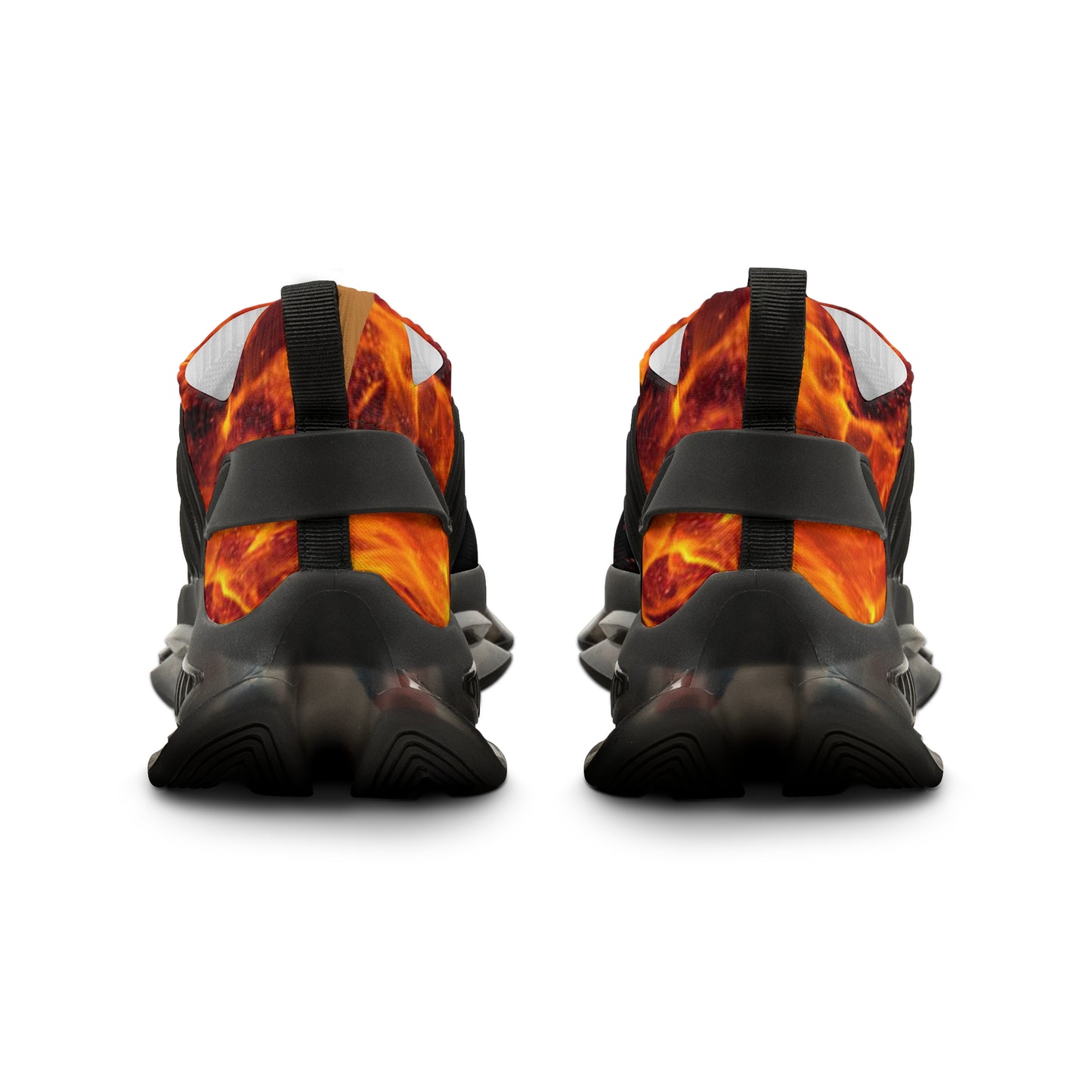 Flame Mesh Sneakers — Men's Breathable Athletic Shoes with Fiery Design