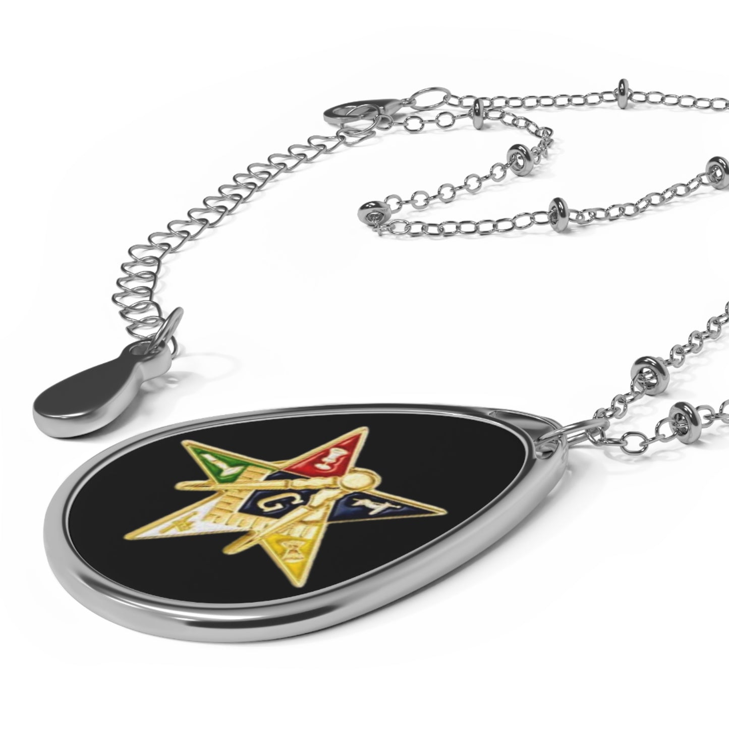 Oval Pendant Necklace — Personalized Engraved Teardrop Jewelry