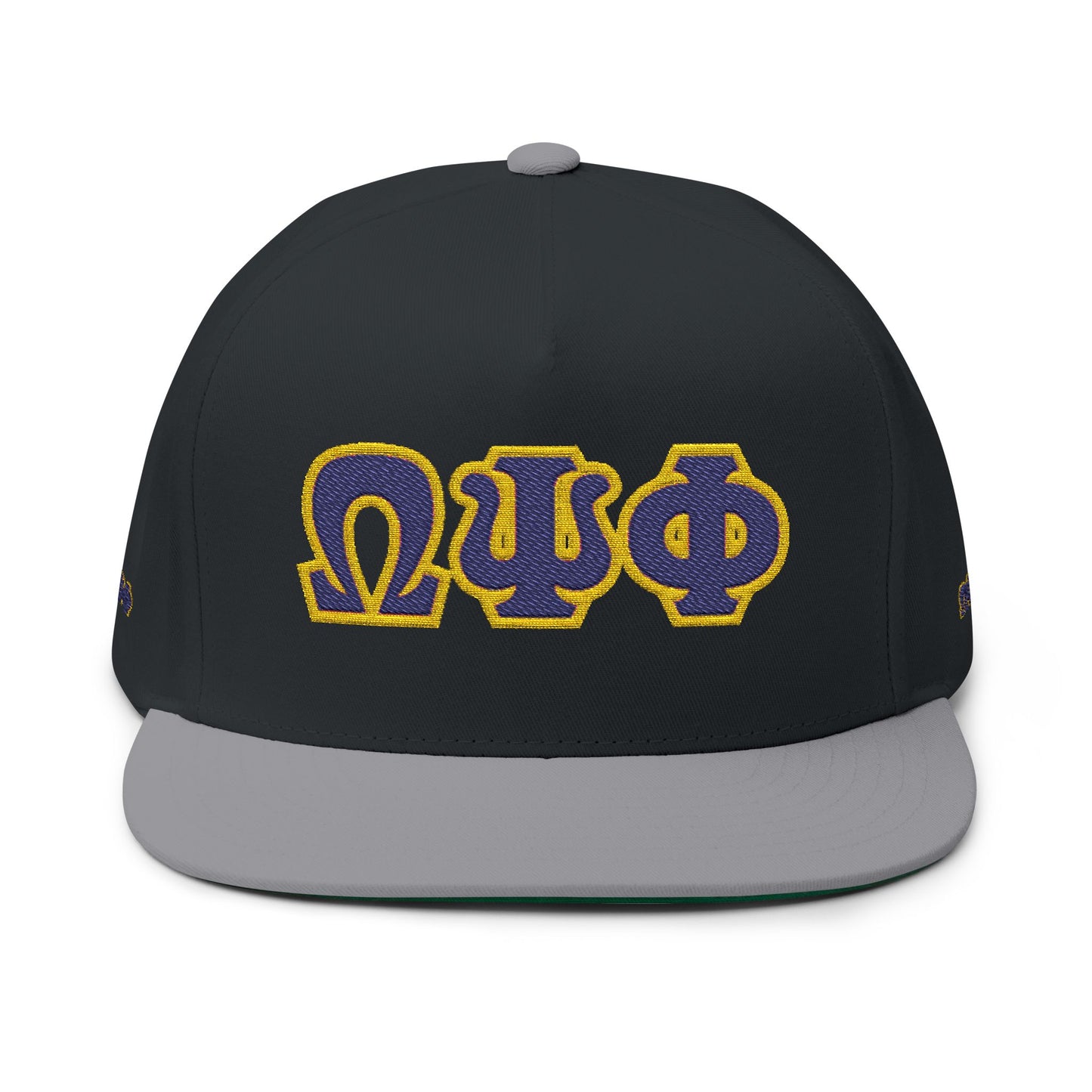 Embroidered Lion Crest Flat Bill Cap — Classic Snapback Hat