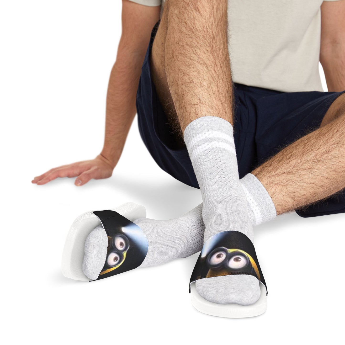 Men's Cartoon Minion Face Slide Sandals