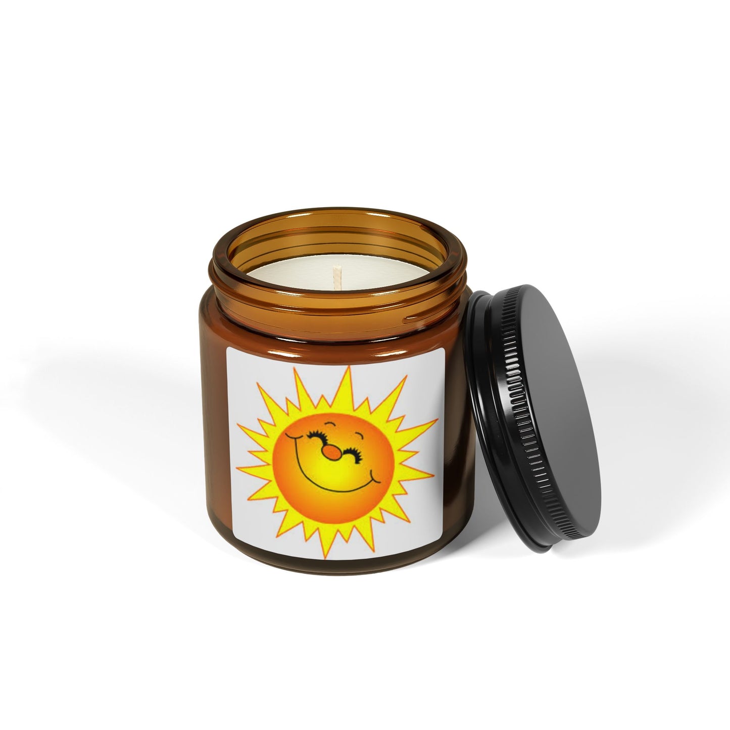 Sunny Smile Soy Candle — Scented Amber Jar