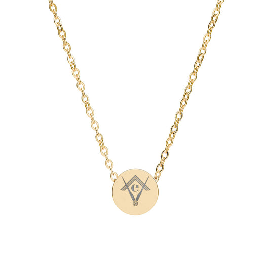 Mini Engraved Circle Necklace – Personalized Anchor Pendant (Gold or Silver)