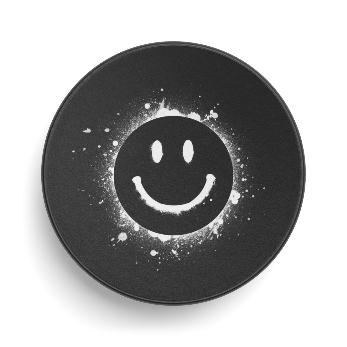 Smiley Blast Hockey Puck — Black Smile Face Ice Hockey Puck