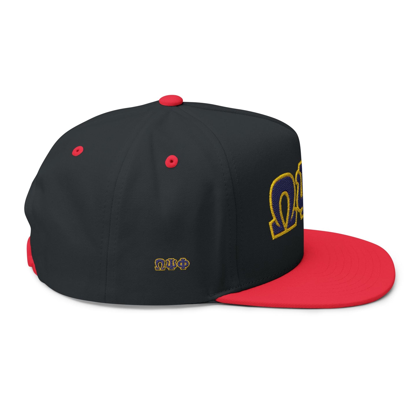 Embroidered Lion Crest Flat Bill Cap — Classic Snapback Hat