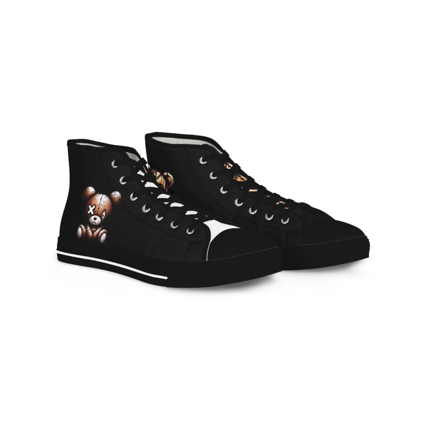 High Top Sneakers — Black Teddy Bear Graphic Men’s Shoes