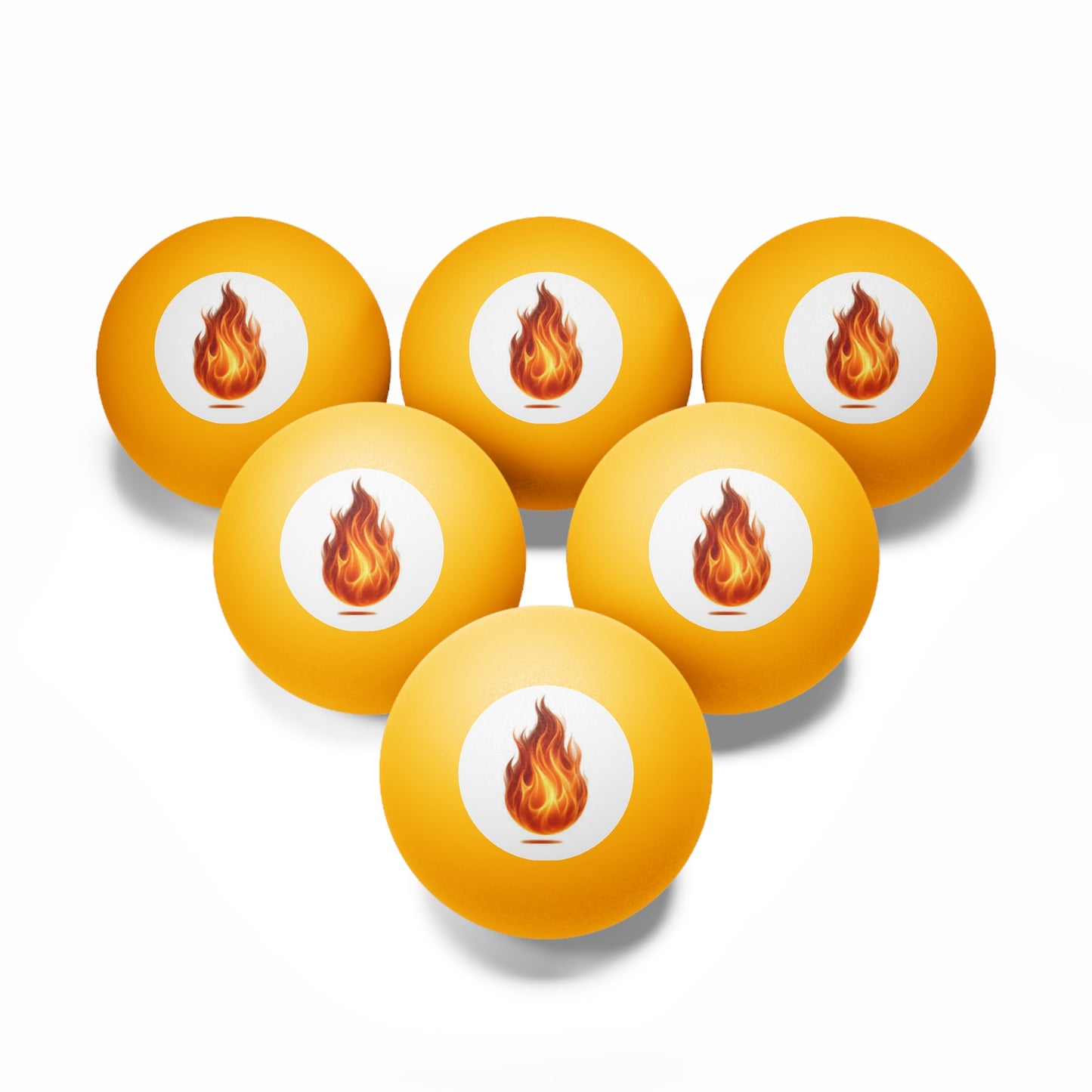Flame Ping Pong Balls — 6-Pack Fireball Table Tennis Balls