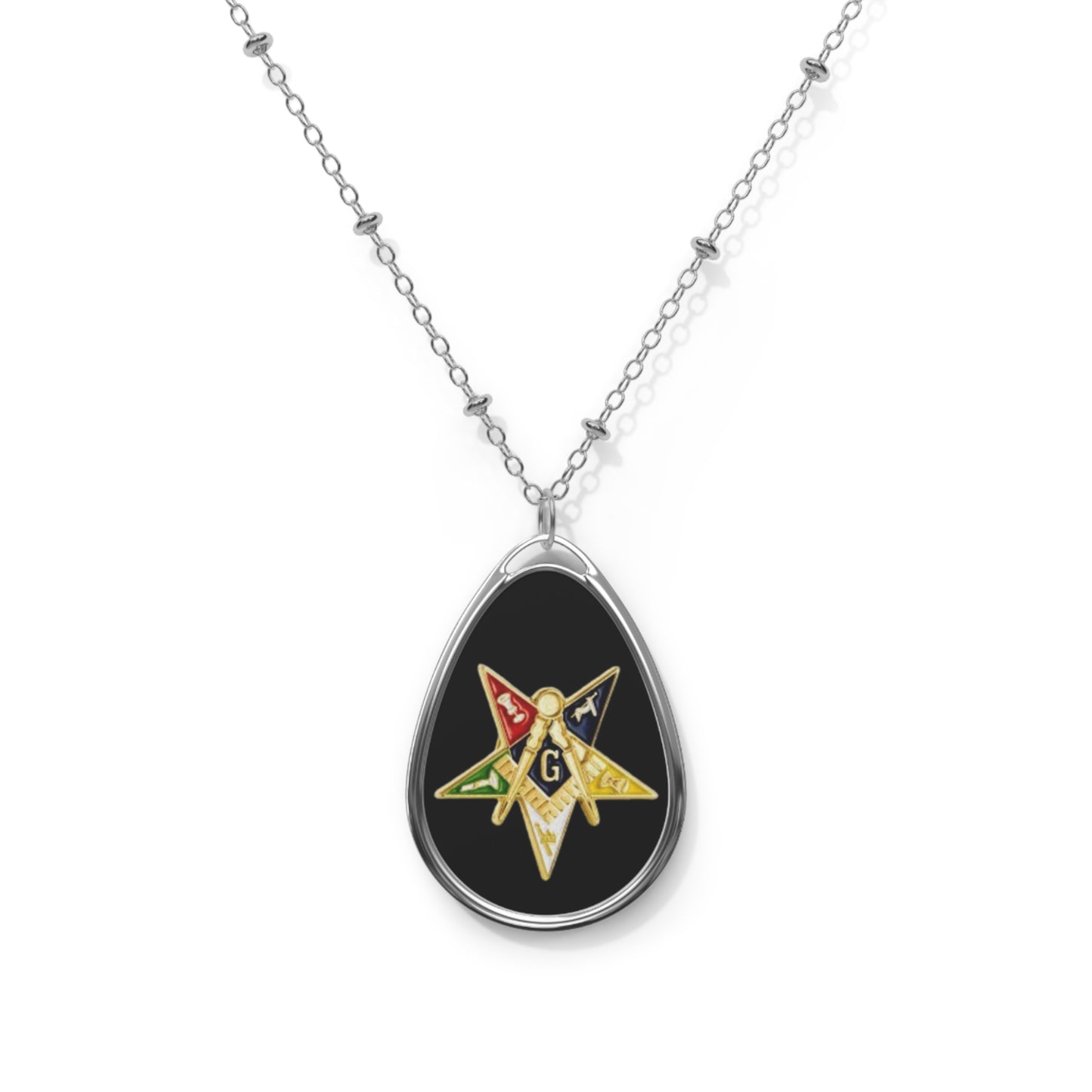 Oval Pendant Necklace — Personalized Engraved Teardrop Jewelry