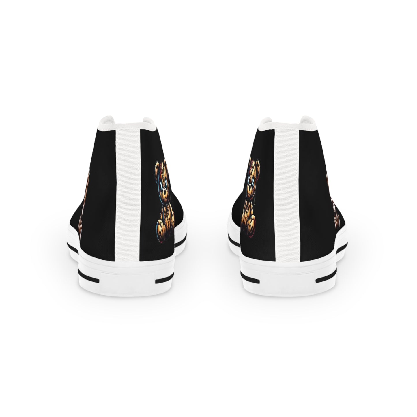 High Top Sneakers — Black Teddy Bear Graphic Men’s Shoes
