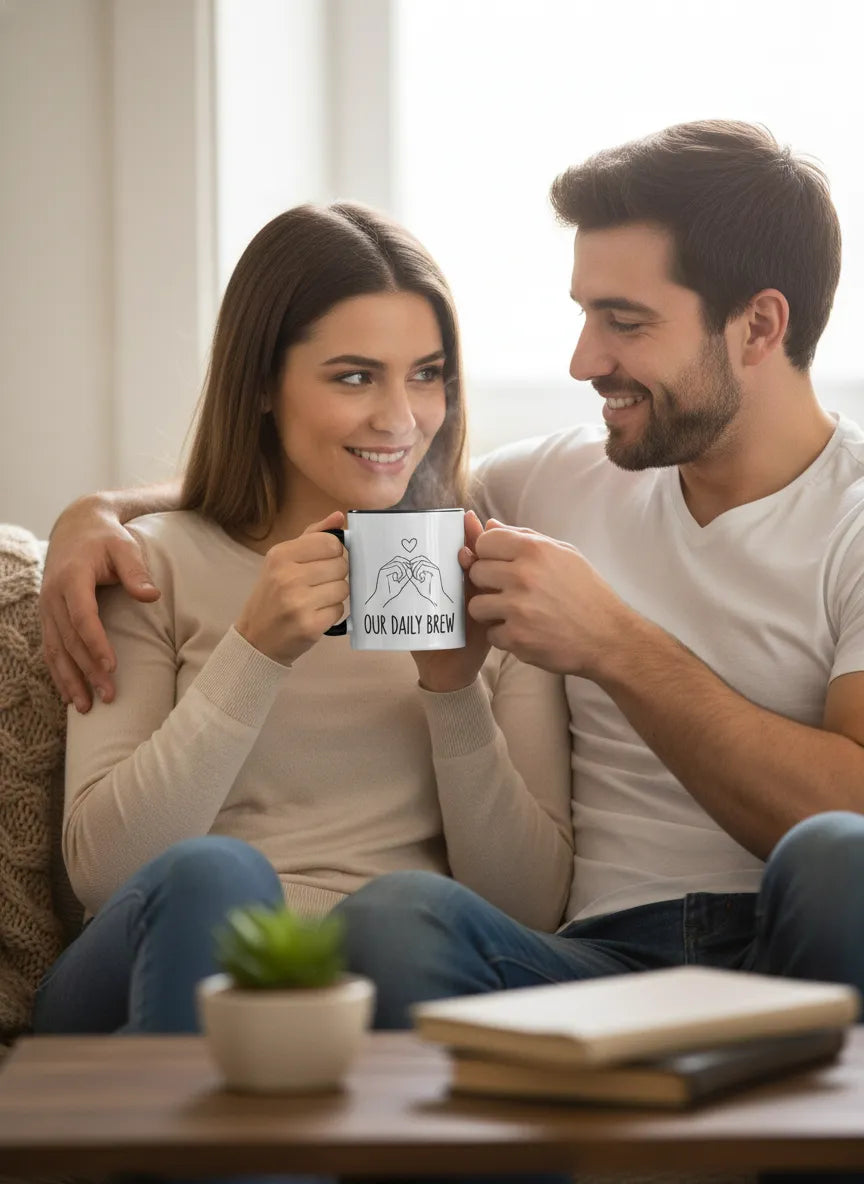 Custom Personalized White Ceramic Mug with Color Inside