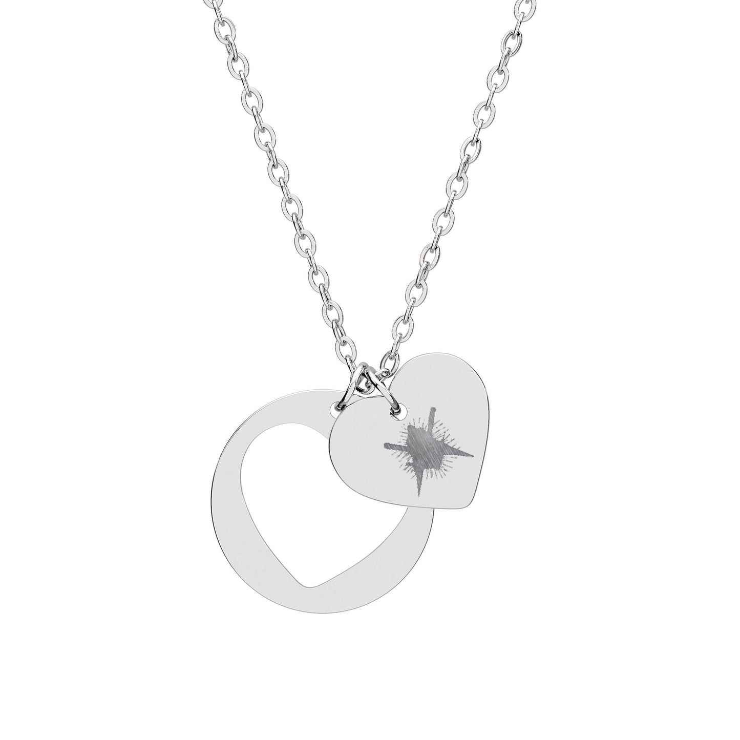 Heart Cutout Necklace — Personalized Engraved Heart Pendant