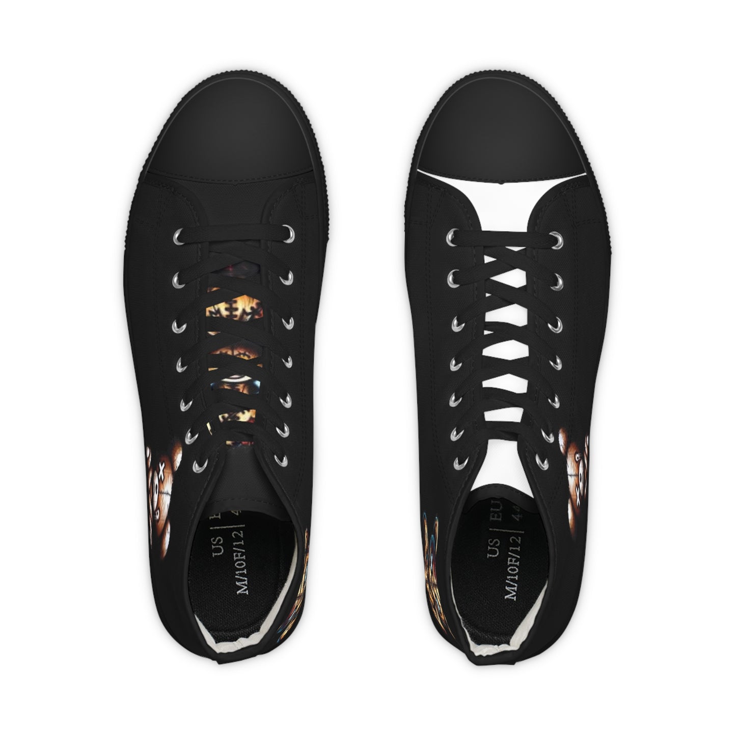 High Top Sneakers — Black Teddy Bear Graphic Men’s Shoes