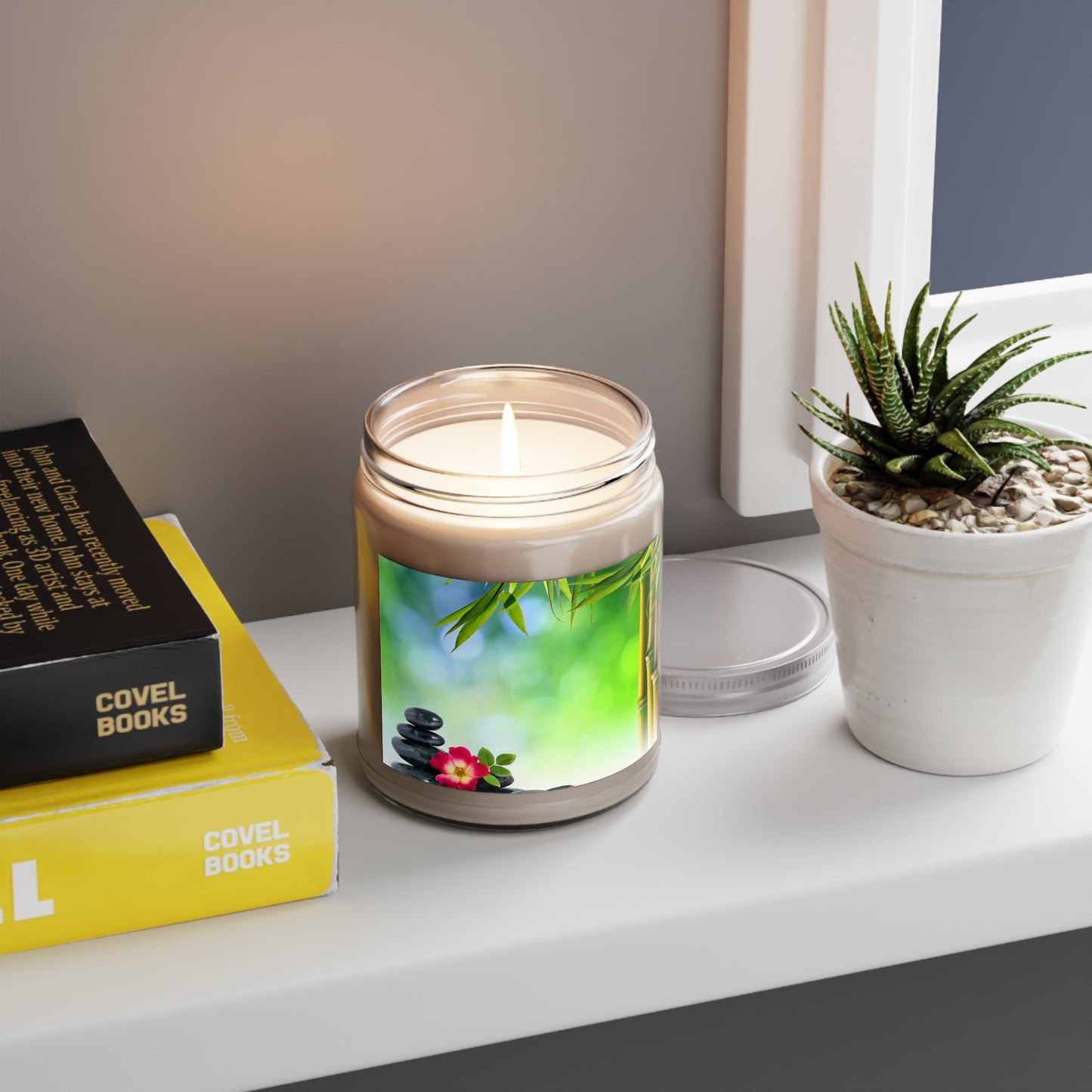 Zen Garden Scented Soy Candle — 9oz Aromatherapy Jar with White Lid