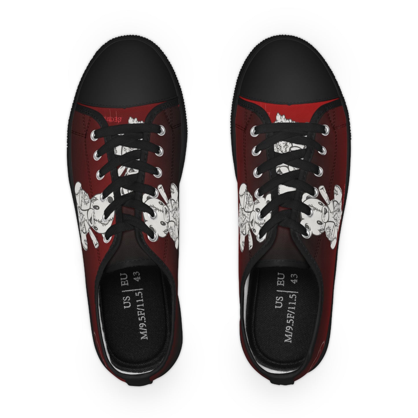 Skull & Roses Low Top Sneakers — Men's Gothic Streetwear