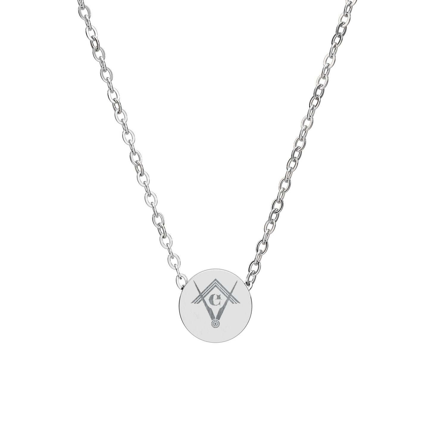 Mini Engraved Circle Necklace – Personalized Anchor Pendant (Gold or Silver)