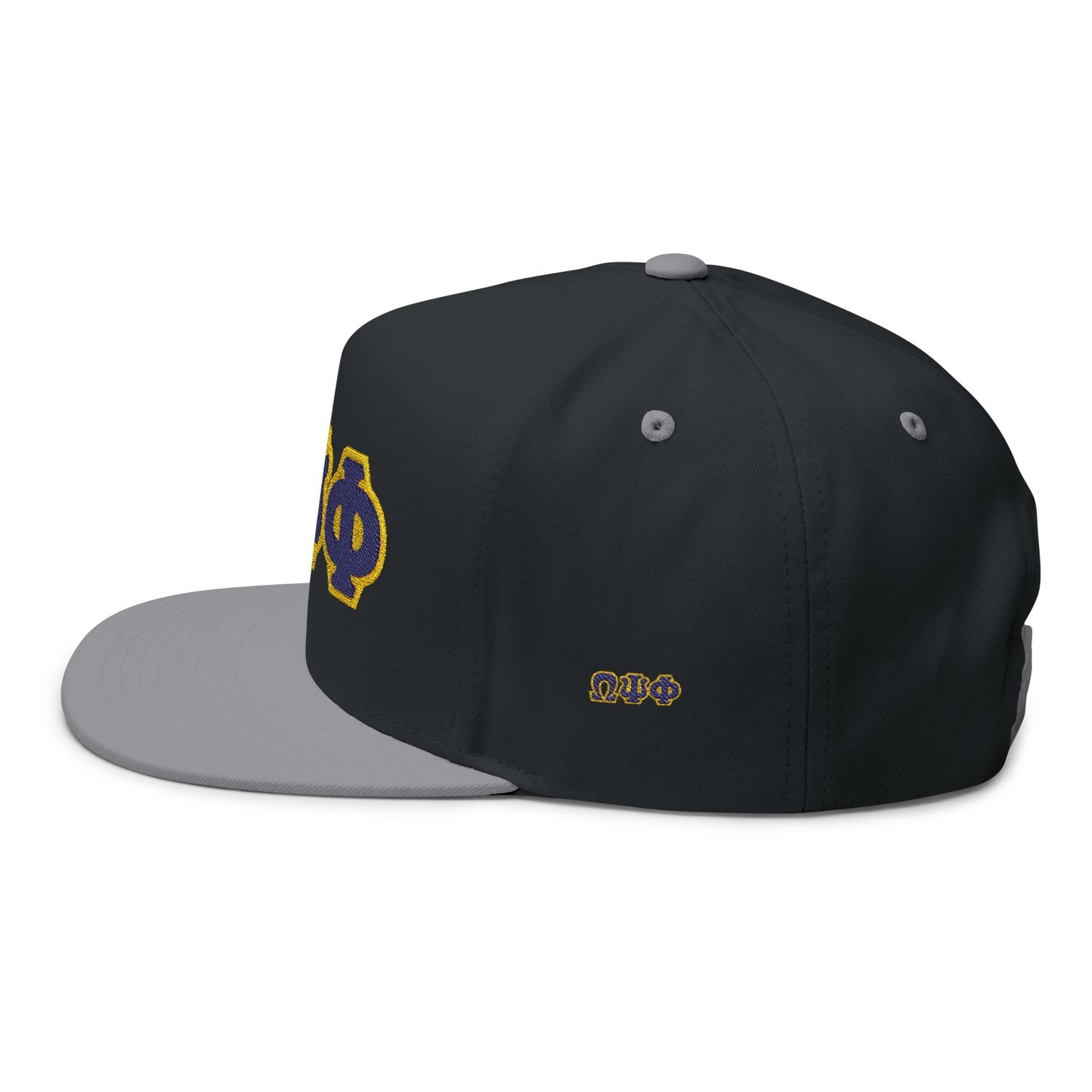 Embroidered Lion Crest Flat Bill Cap — Classic Snapback Hat