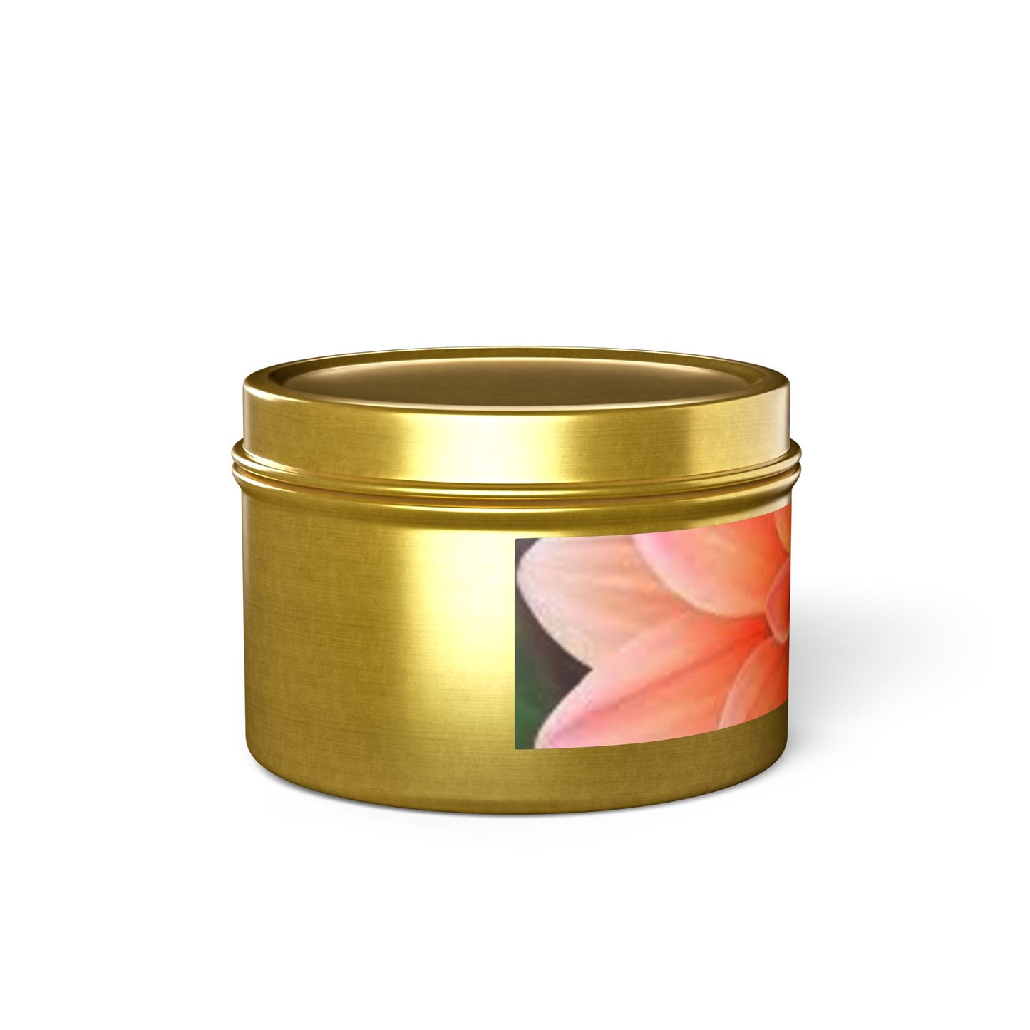Floral Citrus Bloom Tin Candle — Peach Dahlia Scented Candle Tin