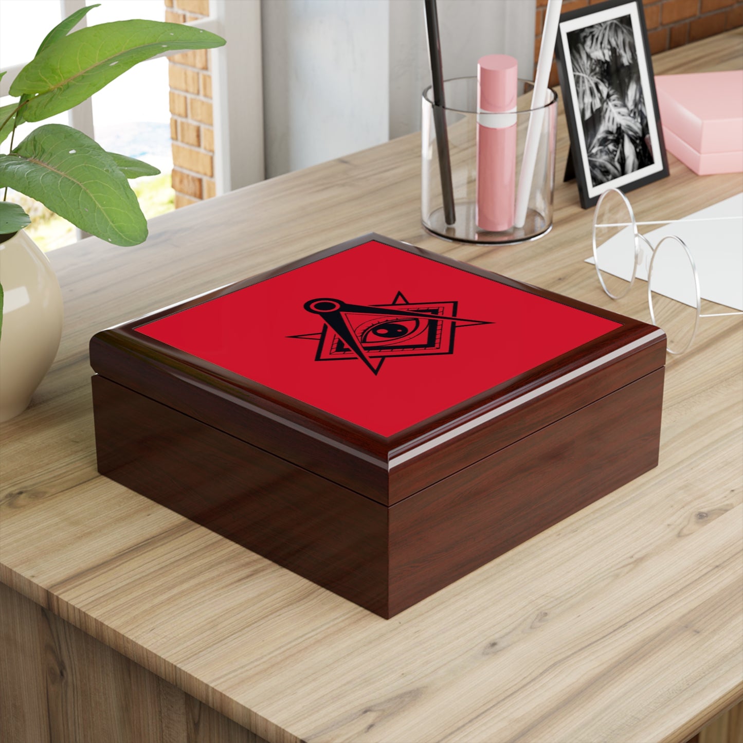 Religious Jewelry Box — Hands Praying Around Crucifix Keepsake Box