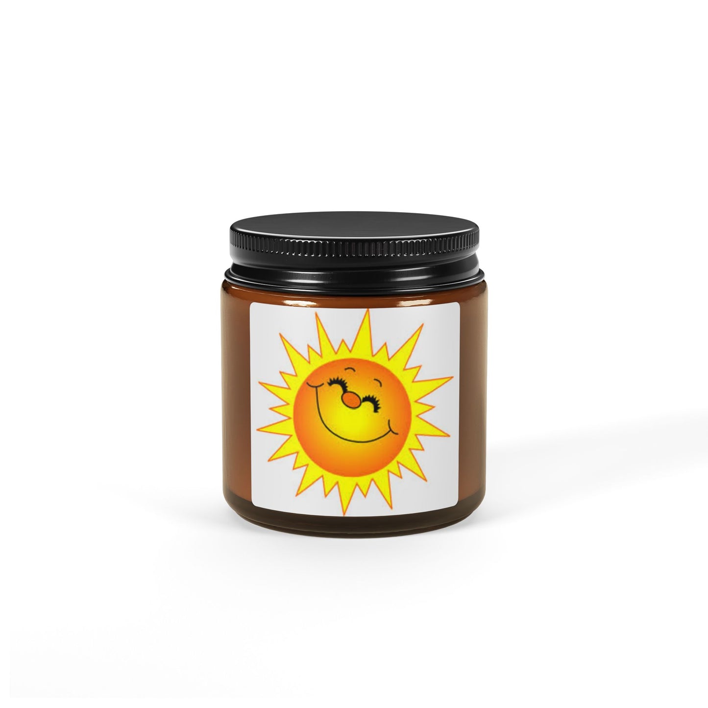 Sunny Smile Soy Candle — Scented Amber Jar
