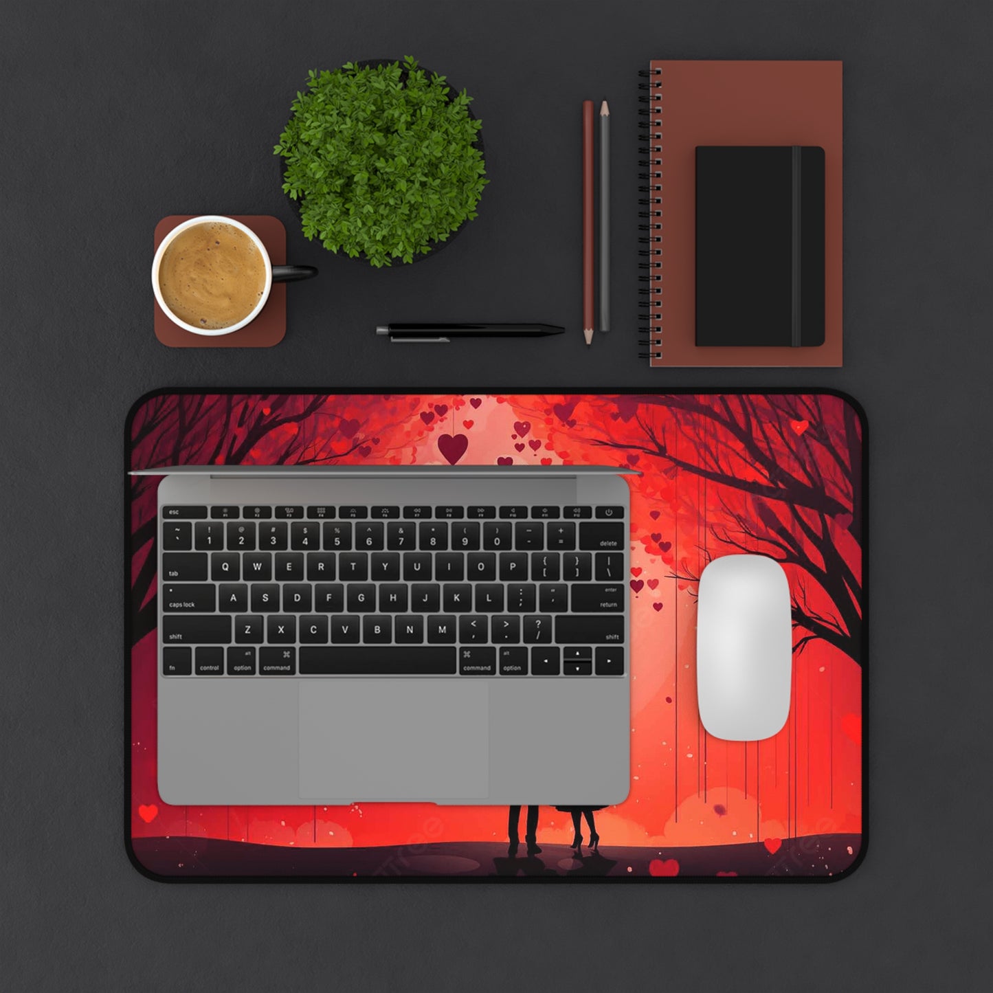 Cracked Asphalt Breakthrough Desk Mat — Black Gamer/Office Mouse Pad