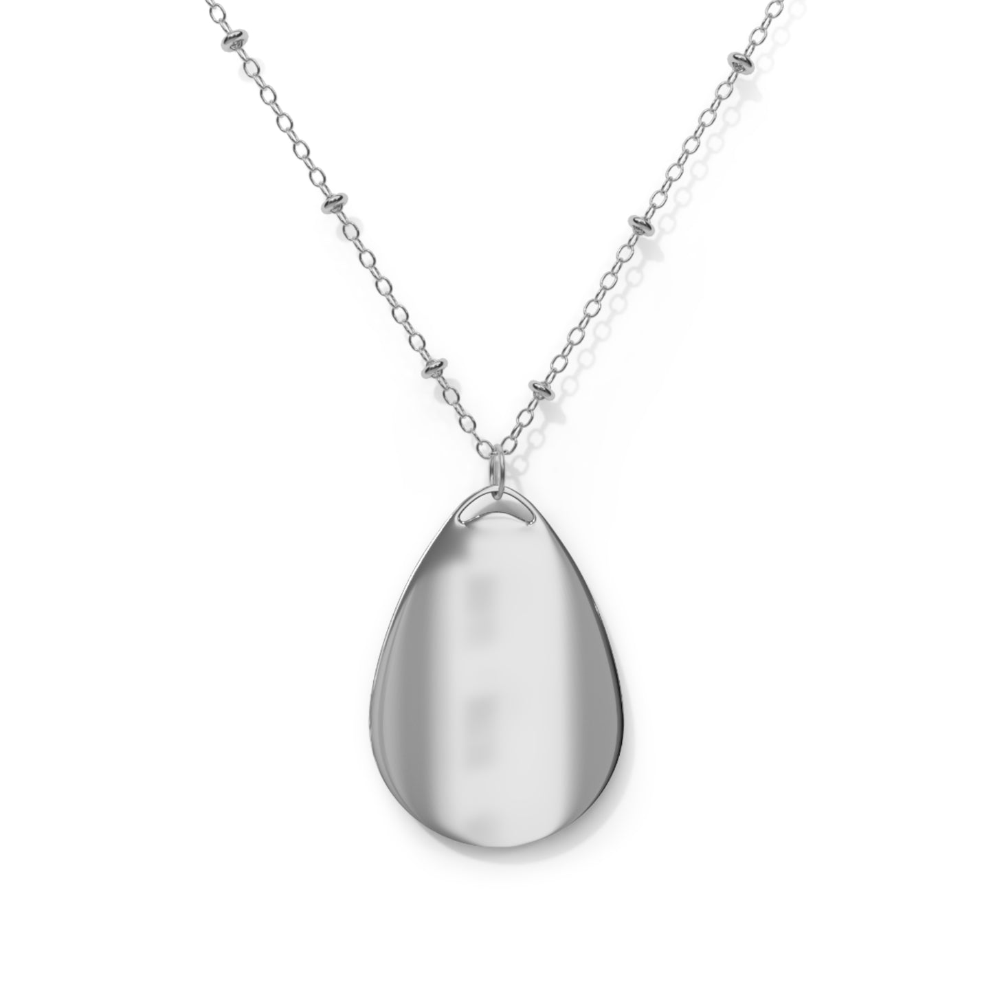Oval Pendant Necklace — Personalized Engraved Teardrop Jewelry